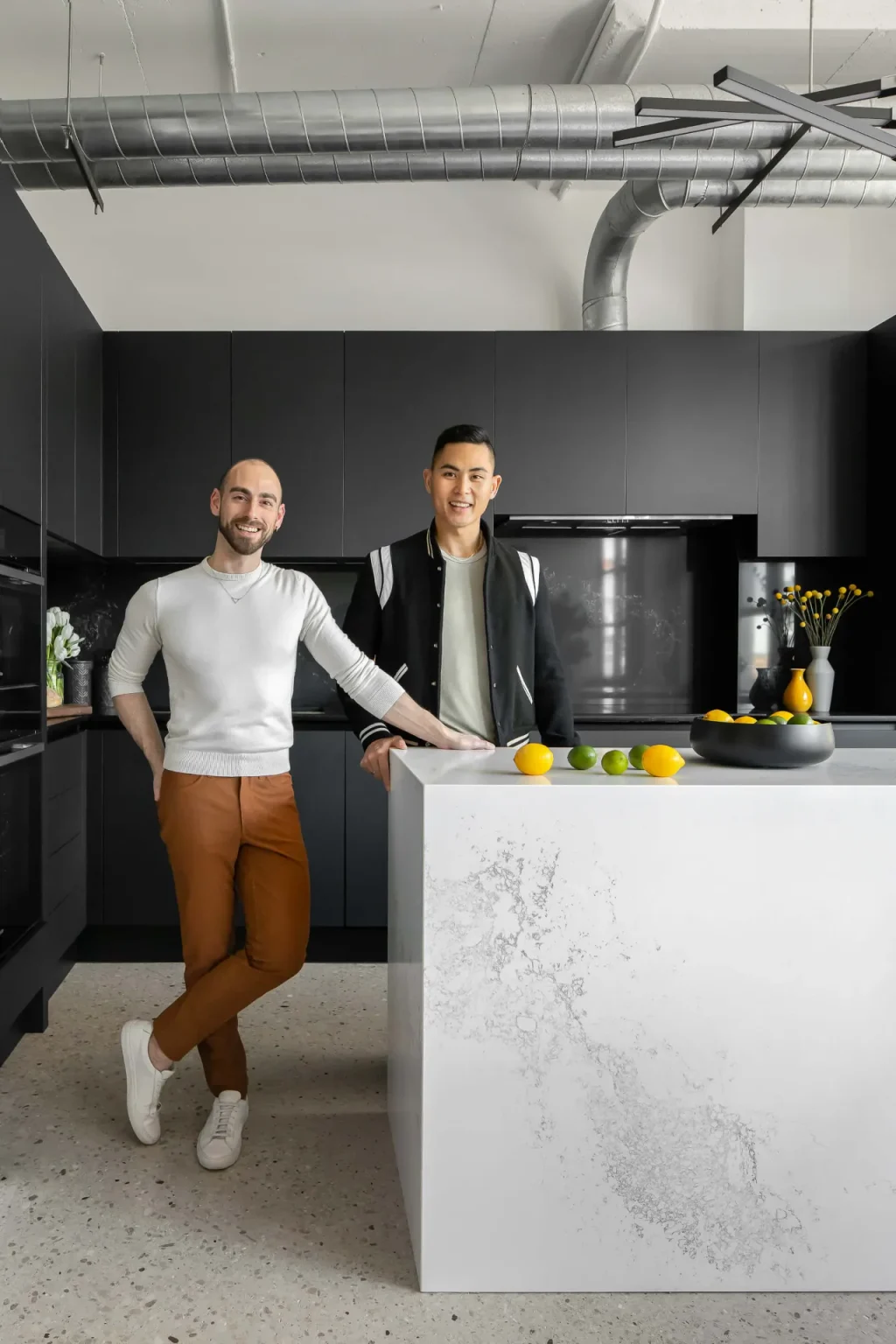 Portrait of Level Studio designers Luca and Vinh in Eglinton loft