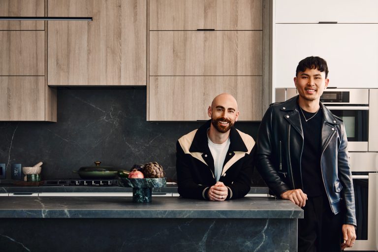 Level Studio principal during 2026 brand shoot in a bright luxury residential interior design setting